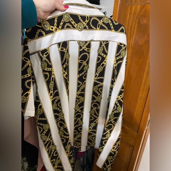 Tops Whiteblack Chain Design Top Sz 4x Poshmark